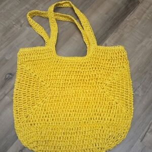 Yellow Paperstraw Tote Bag